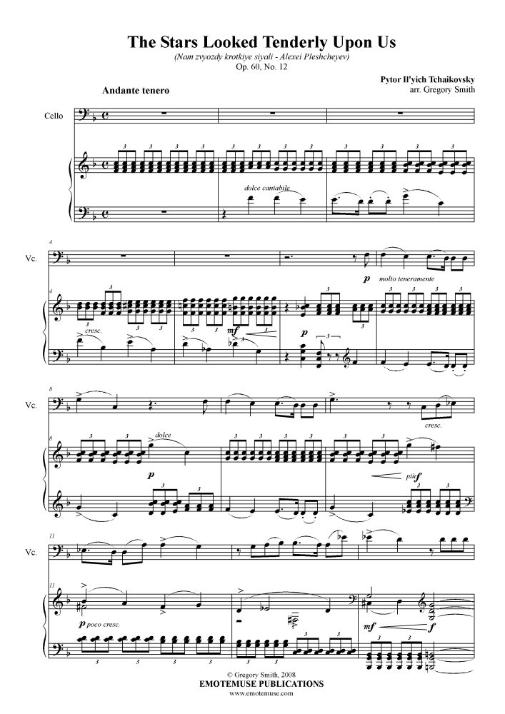 Tchaikovsky - The Stars Looked Tenderly Upon Us